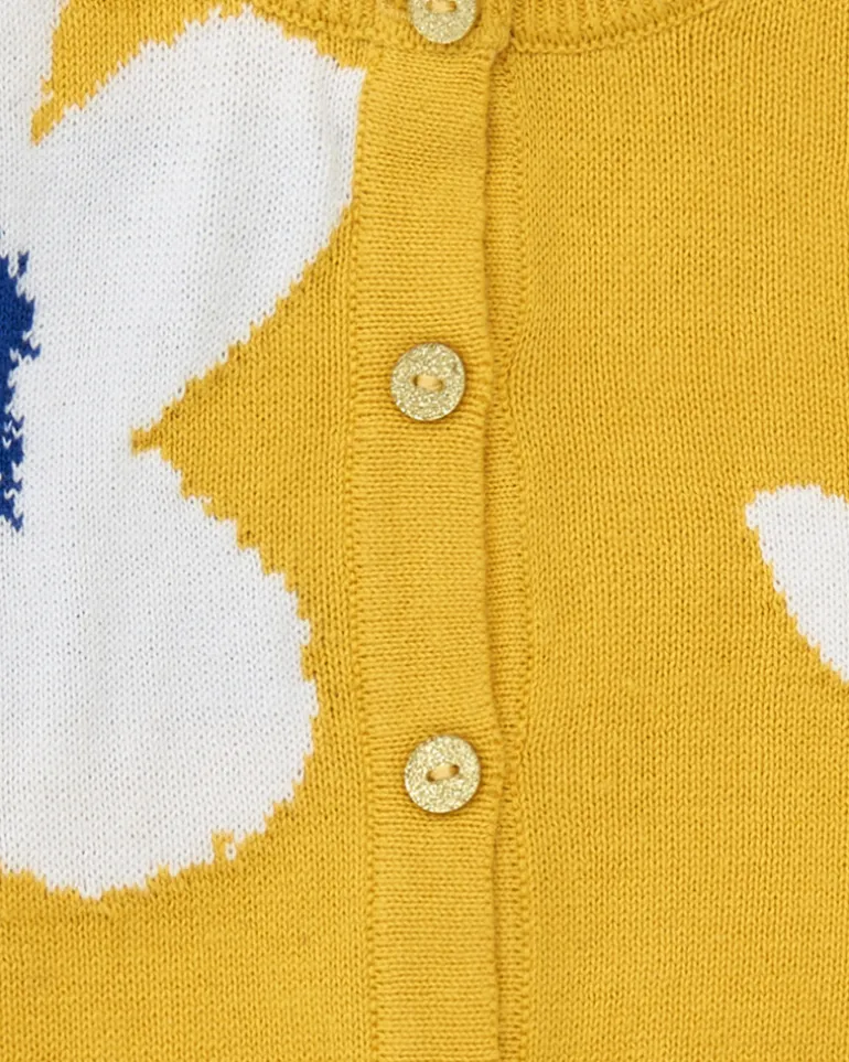 Veste jaune pour fille avec imprimé floral
