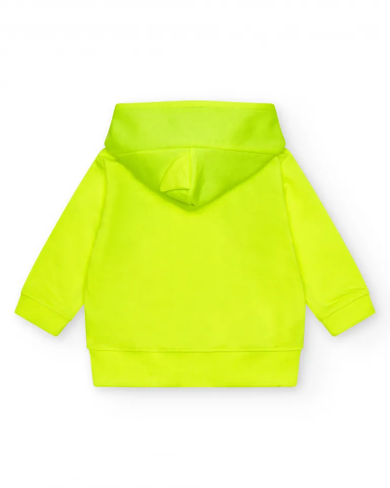Veste jaune pour garçon avec requin et phrase