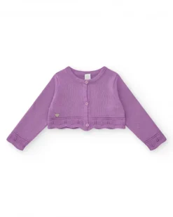 Veste lilas pour fille avec boutons et détails
