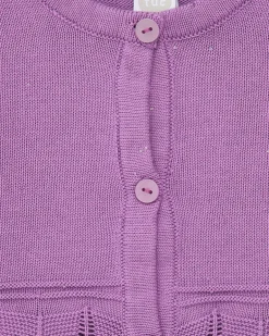 Veste lilas pour fille avec boutons et détails