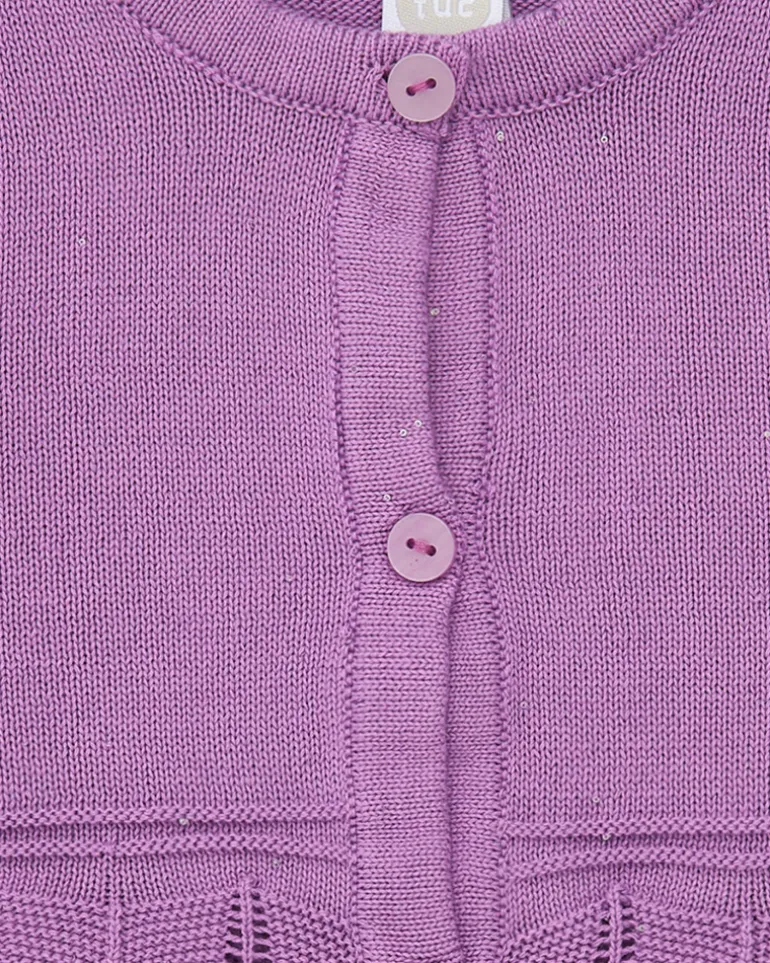 Veste lilas pour fille avec boutons et détails