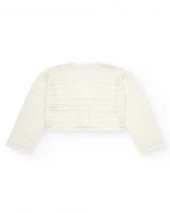 Veste pour fille en blanc avec boutons.