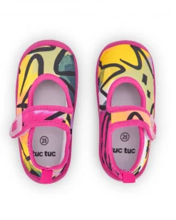 Zapato de agua para niña multicolor con cierre de velcro